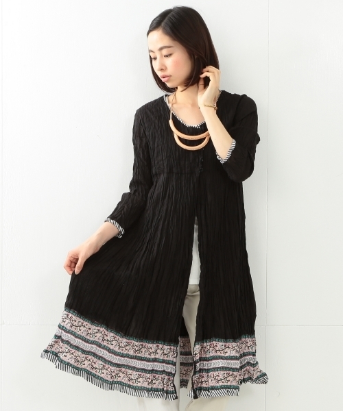 trepied（トレピエ）の「trepied / ワッシャー 8分袖 ワンピース 16SS（ワンピース・レディース・ホワイト/ブラック・ONE SIZE）」の3枚目の写真