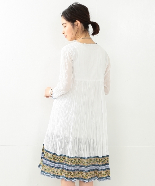 trepied（トレピエ）の「trepied / ワッシャー 8分袖 ワンピース 16SS（ワンピース・レディース・ホワイト/ブラック・ONE SIZE）」の7枚目の写真