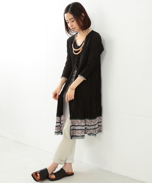 trepied（トレピエ）の「trepied / ワッシャー 8分袖 ワンピース 16SS（ワンピース・レディース・ホワイト/ブラック・ONE SIZE）」の10枚目の写真