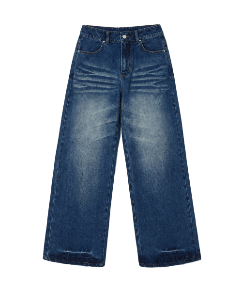 VENHIT(ベンヒット)の「バックウィング ワイド デニムパンツ(スウェットパンツ・レディース・ブルー・SMALL/MEDIUM/LARGE)」の2枚目の写真
