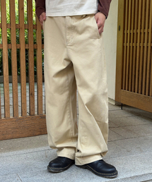 バレルカーブドコットンパンツ[ベージュ]