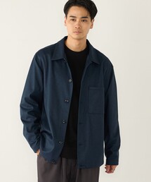 〈洗濯機可能〉ホームスパン ジャージー ボックス シャツ ジャケット