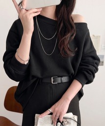 【裏起毛で暖か＆ヘルシー肌見せ】サッと着て抜け感♪オフショル・ワンショル長袖スウェット