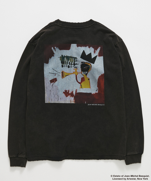 JOURNAL STANDARD(ジャーナルスタンダード)の「Jean-Michel Basquiat / ジャン=ミシェル・バスキア プリント L/S Tシャツ(Tシャツ/カットソー・メンズ・ブラック/ブラックミックス/ホワイト/アイボリー/グリーン・MEDIUM/LARGE/SMALL)」の6枚目の写真