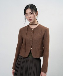 【GENERAL IDEA】タイノーカラーウールブレンドジャケット / TIE COLLARLESS WOOL JACKET