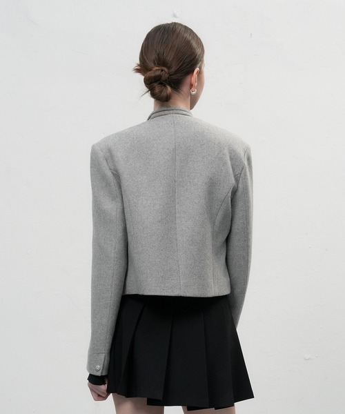 GENERAL IDEA(ジェネラルアイデア)の「【GENERAL IDEA】タイノーカラーウールブレンドジャケット / TIE COLLARLESS WOOL JACKET(ノーカラージャケット・レディース・ブラウン/グレー/ベージュ・M/L/S)」の22枚目の写真