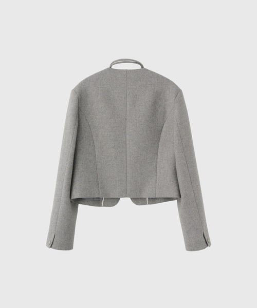 GENERAL IDEA(ジェネラルアイデア)の「【GENERAL IDEA】タイノーカラーウールブレンドジャケット / TIE COLLARLESS WOOL JACKET(ノーカラージャケット・レディース・ブラウン/グレー/ベージュ・M/L/S)」の16枚目の写真