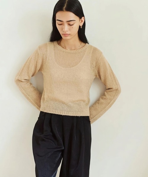 kiehtova（キエトヴァ）の「【kiehtova】FINE BASIC KNIT TOPS/ファイン ベーシック ニット トップス KTWR76（ニット/セーター・レディース・グレー/ベージュ/ブラック・FREE）」の3枚目の写真