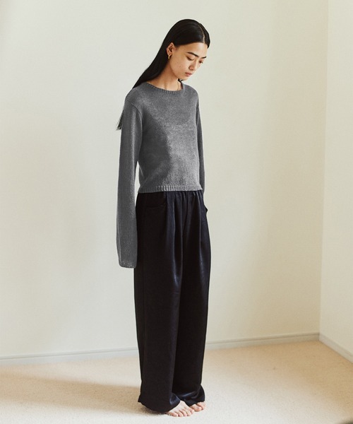 kiehtova（キエトヴァ）の「【kiehtova】FINE BASIC KNIT TOPS/ファイン ベーシック ニット トップス KTWR76（ニット/セーター・レディース・グレー/ベージュ/ブラック・FREE）」の2枚目の写真