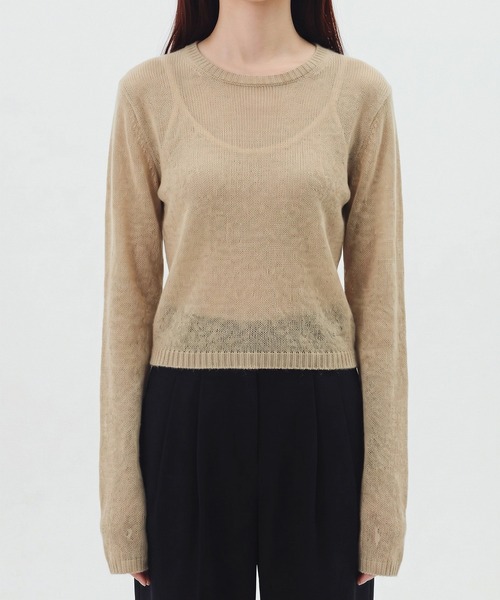kiehtova（キエトヴァ）の「【kiehtova】FINE BASIC KNIT TOPS/ファイン ベーシック ニット トップス KTWR76（ニット/セーター・レディース・グレー/ベージュ/ブラック・FREE）」の12枚目の写真