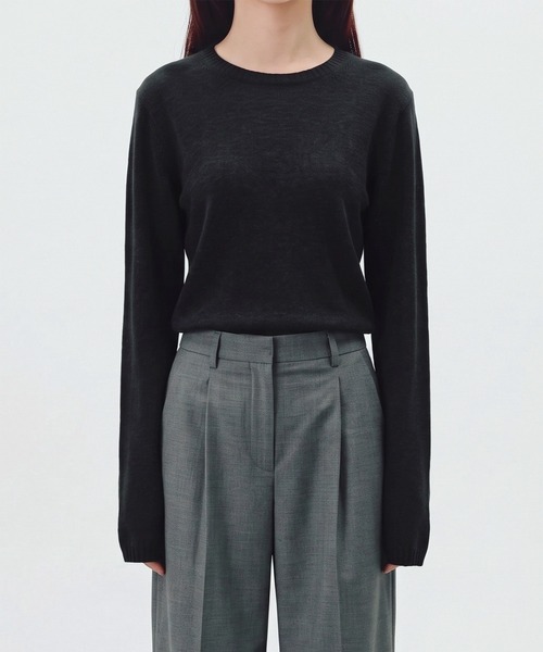 kiehtova（キエトヴァ）の「【kiehtova】FINE BASIC KNIT TOPS/ファイン ベーシック ニット トップス KTWR76（ニット/セーター・レディース・グレー/ベージュ/ブラック・FREE）」の5枚目の写真