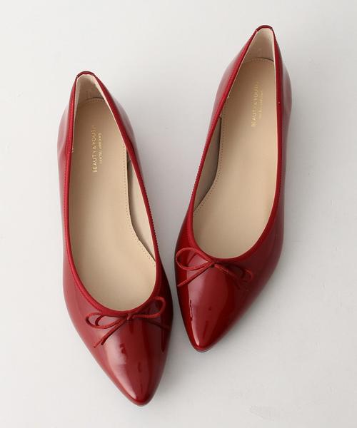 BEAUTY&YOUTH UNITED ARROWS(ビューティーアンドユースユナイテッドアローズ)の「BY∴ エナメルポインテッドバレエシューズ ◆(バレエシューズ・レディース・ブラック/グレー/レッド/ワインレッド/ピンク/ライトグレー/その他1・35h/36h/37h/37/36/38)」の6枚目の写真