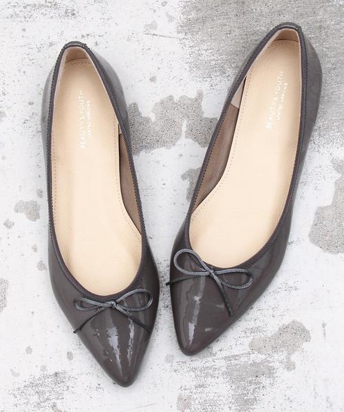 BEAUTY&YOUTH UNITED ARROWS(ビューティーアンドユースユナイテッドアローズ)の「BY∴ エナメルポインテッドバレエシューズ ◆(バレエシューズ・レディース・ブラック/グレー/レッド/ワインレッド/ピンク/ライトグレー/その他1・35h/36h/37h/37/36/38)」の9枚目の写真