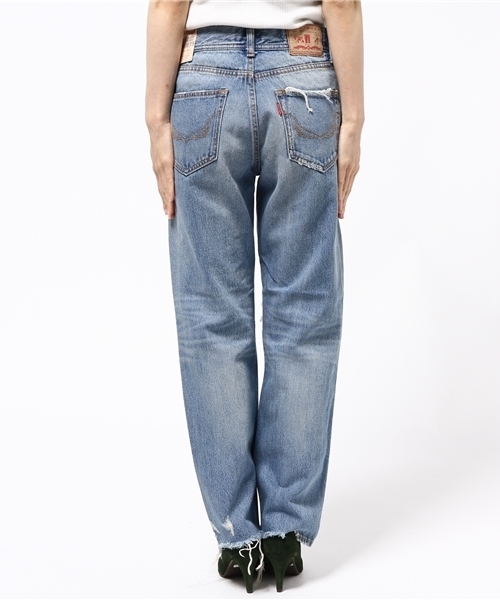 RODEO CROWNS WIDE BOWL(ロデオクラウンズワイドボウル)の「VINTAGE クラッシュ ストレート(デニムパンツ・レディース・ライトブルー・28inch/26inch/25inch/24inch/27inch)」の4枚目の写真