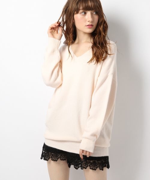 Heather(ヘザー)の「7Gベーシックルーズニット 726037(ニット/セーター・レディース・チャコールグレー/グレー/アイボリー/パープル・FREE)」の2枚目の写真