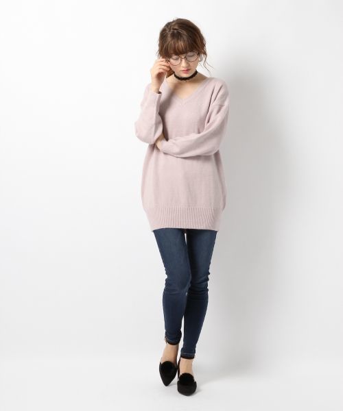 Heather(ヘザー)の「7Gベーシックルーズニット 726037(ニット/セーター・レディース・チャコールグレー/グレー/アイボリー/パープル・FREE)」の12枚目の写真
