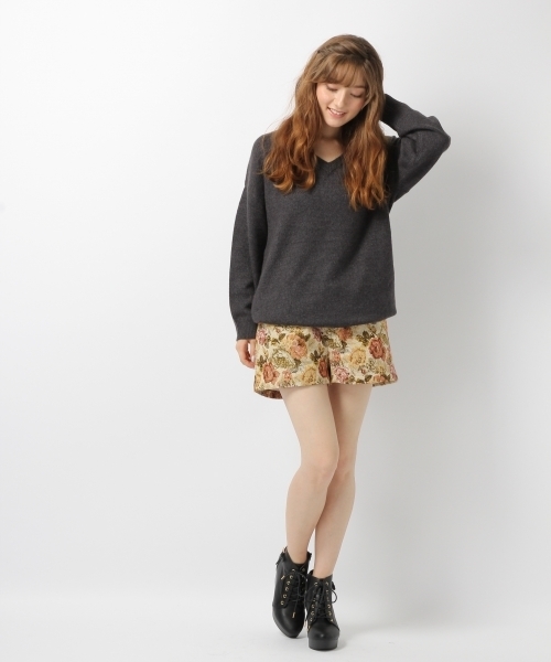 Heather(ヘザー)の「7Gベーシックルーズニット 726037(ニット/セーター・レディース・チャコールグレー/グレー/アイボリー/パープル・FREE)」の13枚目の写真