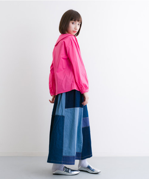 MERLOT（メルロー）の「ビッグ襟なみテープブラウス2305（シャツ/ブラウス・レディース・ブラック/ホワイト/グリーン系その他2/ピンク/グリーン/ブルー・FREE）」の19枚目の写真