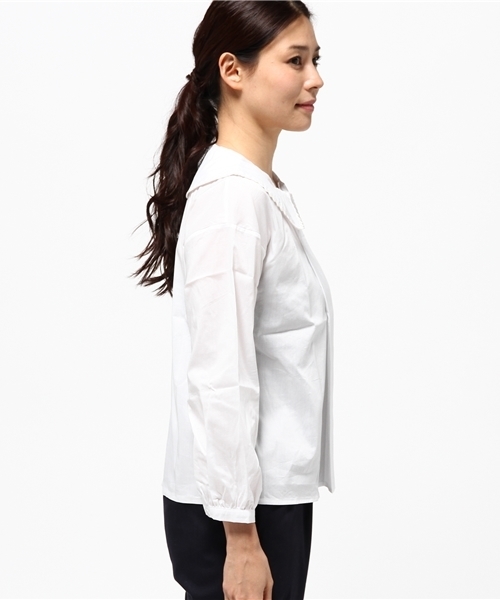 MERLOT（メルロー）の「ビッグ襟なみテープブラウス2305（シャツ/ブラウス・レディース・ブラック/ホワイト/グリーン系その他2/ピンク/グリーン/ブルー・FREE）」の9枚目の写真