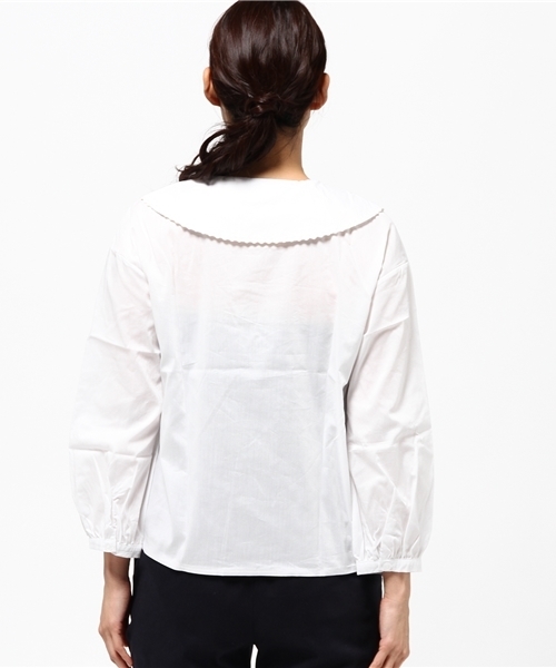 MERLOT（メルロー）の「ビッグ襟なみテープブラウス2305（シャツ/ブラウス・レディース・ブラック/ホワイト/グリーン系その他2/ピンク/グリーン/ブルー・FREE）」の10枚目の写真