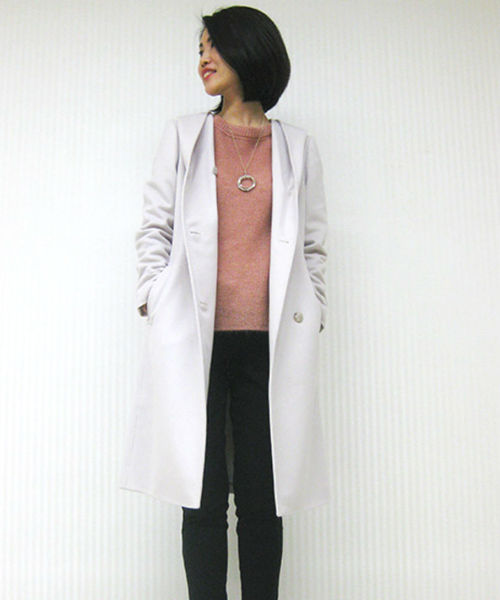 22 OCTOBRE（ヴァンドゥ－オクトーブル）の「モヘアラメニット（ニット/セーター・レディース・ブルー/ホワイト/ピンク・2）」の12枚目の写真