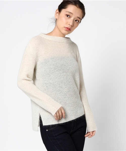 22 OCTOBRE（ヴァンドゥ－オクトーブル）の「モヘアラメニット（ニット/セーター・レディース・ブルー/ホワイト/ピンク・2）」の14枚目の写真