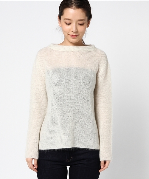 22 OCTOBRE（ヴァンドゥ－オクトーブル）の「モヘアラメニット（ニット/セーター・レディース・ブルー/ホワイト/ピンク・2）」の4枚目の写真