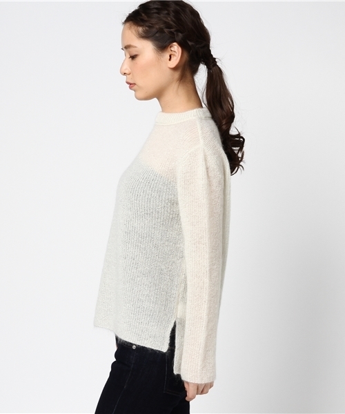 22 OCTOBRE（ヴァンドゥ－オクトーブル）の「モヘアラメニット（ニット/セーター・レディース・ブルー/ホワイト/ピンク・2）」の5枚目の写真