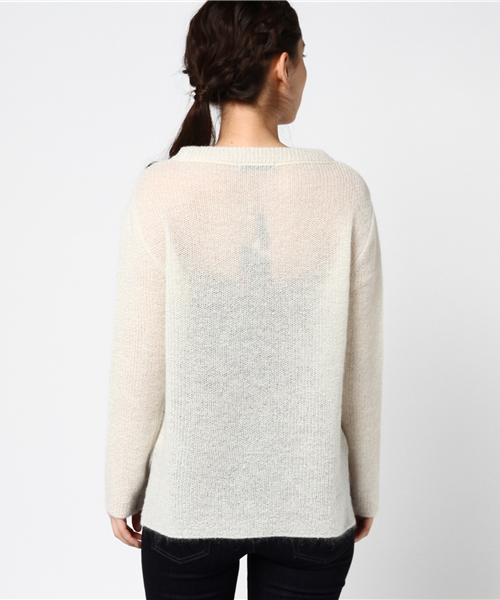 22 OCTOBRE（ヴァンドゥ－オクトーブル）の「モヘアラメニット（ニット/セーター・レディース・ブルー/ホワイト/ピンク・2）」の6枚目の写真