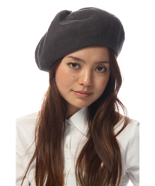 BEAMS BOY（ビームスボーイ）の「BEAMS BOY / タックボタンベレーSS（ハンチング/ベレー帽・レディース・グレー/ブラック/ベージュ/ネイビー・ONE SIZE）」の3枚目の写真