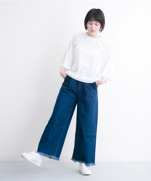 MERLOT（メルロー）の「パフ袖トップス　4660（Tシャツ/カットソー・レディース・イエロー/ピンク/ブラック/オフホワイト・FREE）」の16枚目の写真