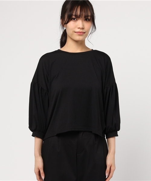 MERLOT（メルロー）の「パフ袖トップス　4660（Tシャツ/カットソー・レディース・イエロー/ピンク/ブラック/オフホワイト・FREE）」の5枚目の写真