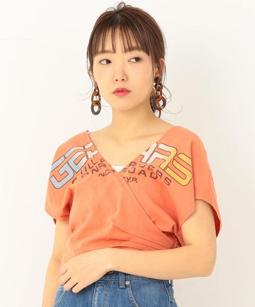 Another Edition（アナザーエディション）の「ロゴプリントカシュクール ◆（Tシャツ/カットソー・レディース・ネイビー/ライトブルー/オレンジ・フリー）」の3枚目の写真