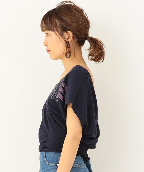 Another Edition（アナザーエディション）の「ロゴプリントカシュクール ◆（Tシャツ/カットソー・レディース・ネイビー/ライトブルー/オレンジ・フリー）」の5枚目の写真