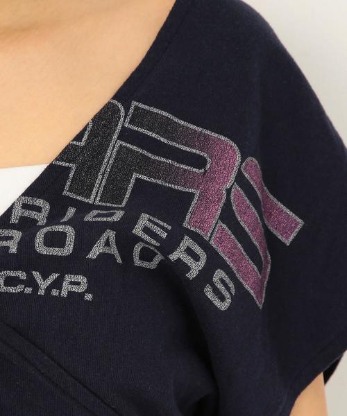 Another Edition（アナザーエディション）の「ロゴプリントカシュクール ◆（Tシャツ/カットソー・レディース・ネイビー/ライトブルー/オレンジ・フリー）」の18枚目の写真