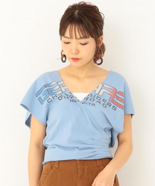 Another Edition（アナザーエディション）の「ロゴプリントカシュクール ◆（Tシャツ/カットソー・レディース・ネイビー/ライトブルー/オレンジ・フリー）」の7枚目の写真