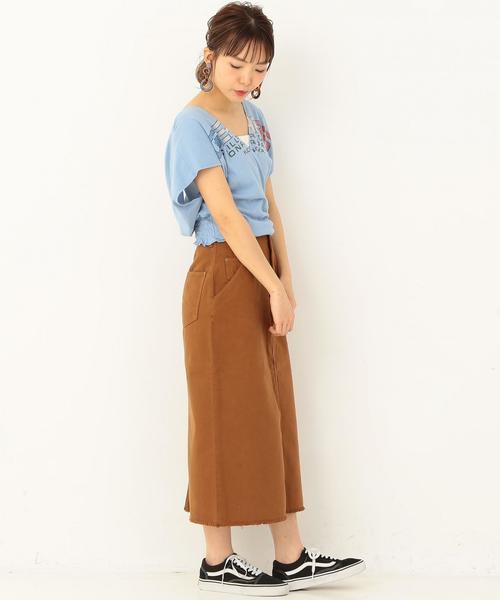 Another Edition（アナザーエディション）の「ロゴプリントカシュクール ◆（Tシャツ/カットソー・レディース・ネイビー/ライトブルー/オレンジ・フリー）」の9枚目の写真