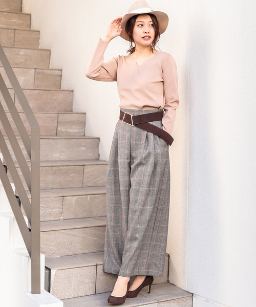 RIVE DROITE（リヴドロワ）の「サキソニーグレンチェックワイドパンツ（その他パンツ・レディース・ブラック/レッド/イエロー・FREE）」の3枚目の写真