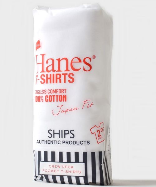 HANES（ヘインズ）の「Hanes×SHIPS: 2枚組/ポケット Tシャツ Japan Fit□（Tシャツ/カットソー・メンズ・ホワイト・LARGE/SMALL/X-LARGE/MEDIUM）」の5枚目の写真