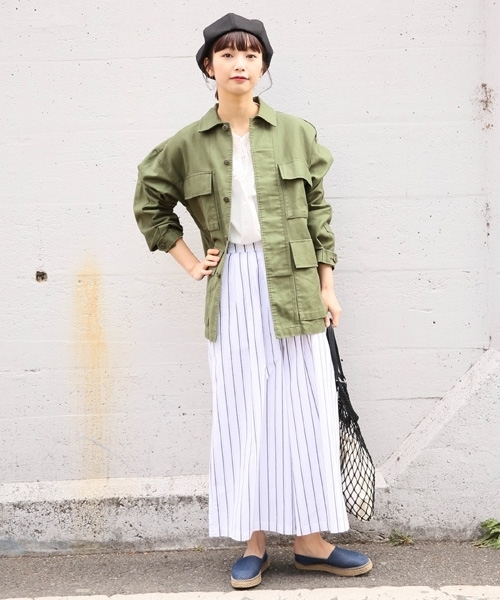 LOWRYS FARM（ローリーズファーム）の「タイプライタースカンツ  784287 （その他パンツ・レディース・ブラック/ベージュ/グリーン/ストライプ・SMALL/MEDIUM/LARGE/X-LARGE）」の6枚目の写真