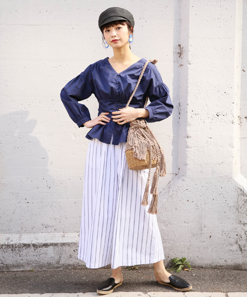 LOWRYS FARM（ローリーズファーム）の「タイプライタースカンツ  784287 （その他パンツ・レディース・ブラック/ベージュ/グリーン/ストライプ・SMALL/MEDIUM/LARGE/X-LARGE）」の17枚目の写真