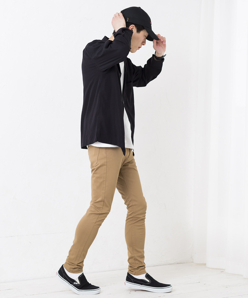 WEGO（ウィゴー）の「WEGO/ワンダーシェイプスキニーパンツ（チノパンツ・メンズ・ブラック/ベージュ/ワイン・SMALL/MEDIUM/LARGE）」の10枚目の写真