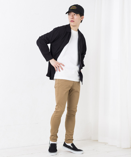 WEGO（ウィゴー）の「WEGO/ワンダーシェイプスキニーパンツ（チノパンツ・メンズ・ブラック/ベージュ/ワイン・SMALL/MEDIUM/LARGE）」の12枚目の写真