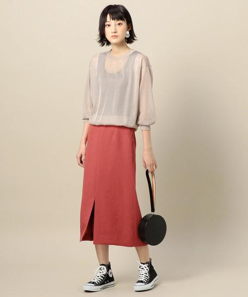 BEAUTY&YOUTH UNITED ARROWS(ビューティーアンドユースユナイテッドアローズ)の「BY スリットミドルタイトスカート -手洗い可能- o(スカート・レディース・ベージュ/ブラック/レッド・SMALL/MEDIUM)」の11枚目の写真
