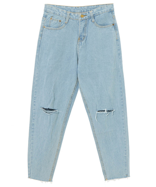 fifth(フィフス)の「カットオフダメージデザインデニム(デニムパンツ・レディース・ブルー/サックスブルー・SMALL/MEDIUM)」の8枚目の写真