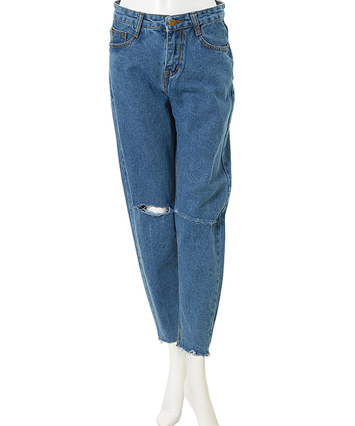 fifth(フィフス)の「カットオフダメージデザインデニム(デニムパンツ・レディース・ブルー/サックスブルー・SMALL/MEDIUM)」の6枚目の写真