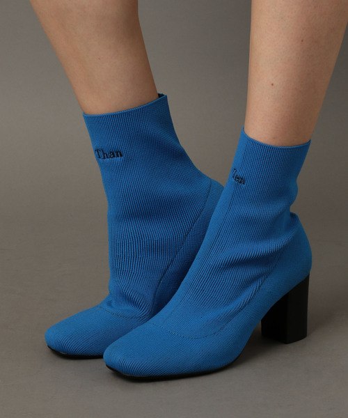 NINE（ナイン）の「ソックスニットブーツ（ブーツ・レディース・ブラック/オレンジ/ブルー・S/M/L）」の4枚目の写真