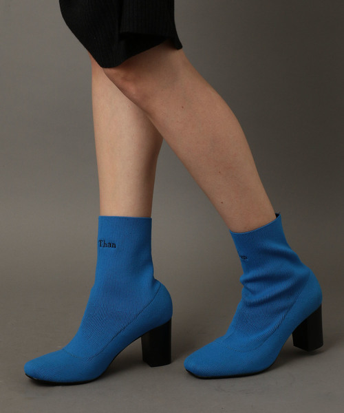 NINE（ナイン）の「ソックスニットブーツ（ブーツ・レディース・ブラック/オレンジ/ブルー・S/M/L）」の5枚目の写真