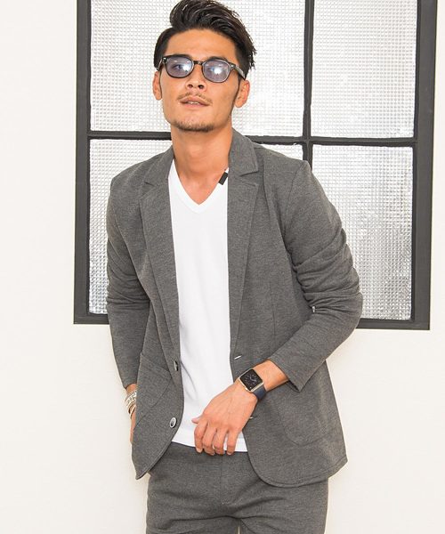 Vicci(ビッチ)の「『vicci/ヴィッチ』カルゼテーラードジャケット&パンツ【上下セットアップ】(セットアップ・メンズ・ブラック/チャコール/ネイビー/グレー・M/L/XL)」の5枚目の写真