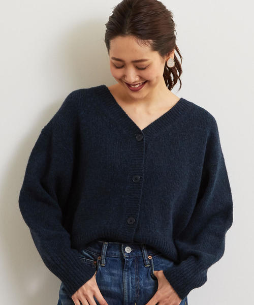 green label relaxing（グリーンレーベルリラクシング）の「FM テンジク ワイド カーディガン ◆（カーディガン/ボレロ・レディース・ライトグレー/ネイビー/ターコイズブルー・FREE）」の2枚目の写真